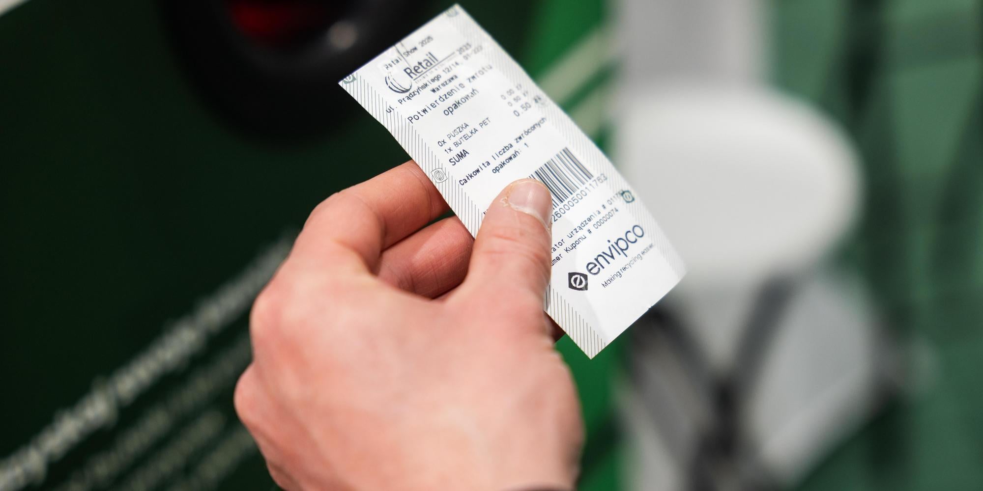 Paragon z recyklomatu Envipco